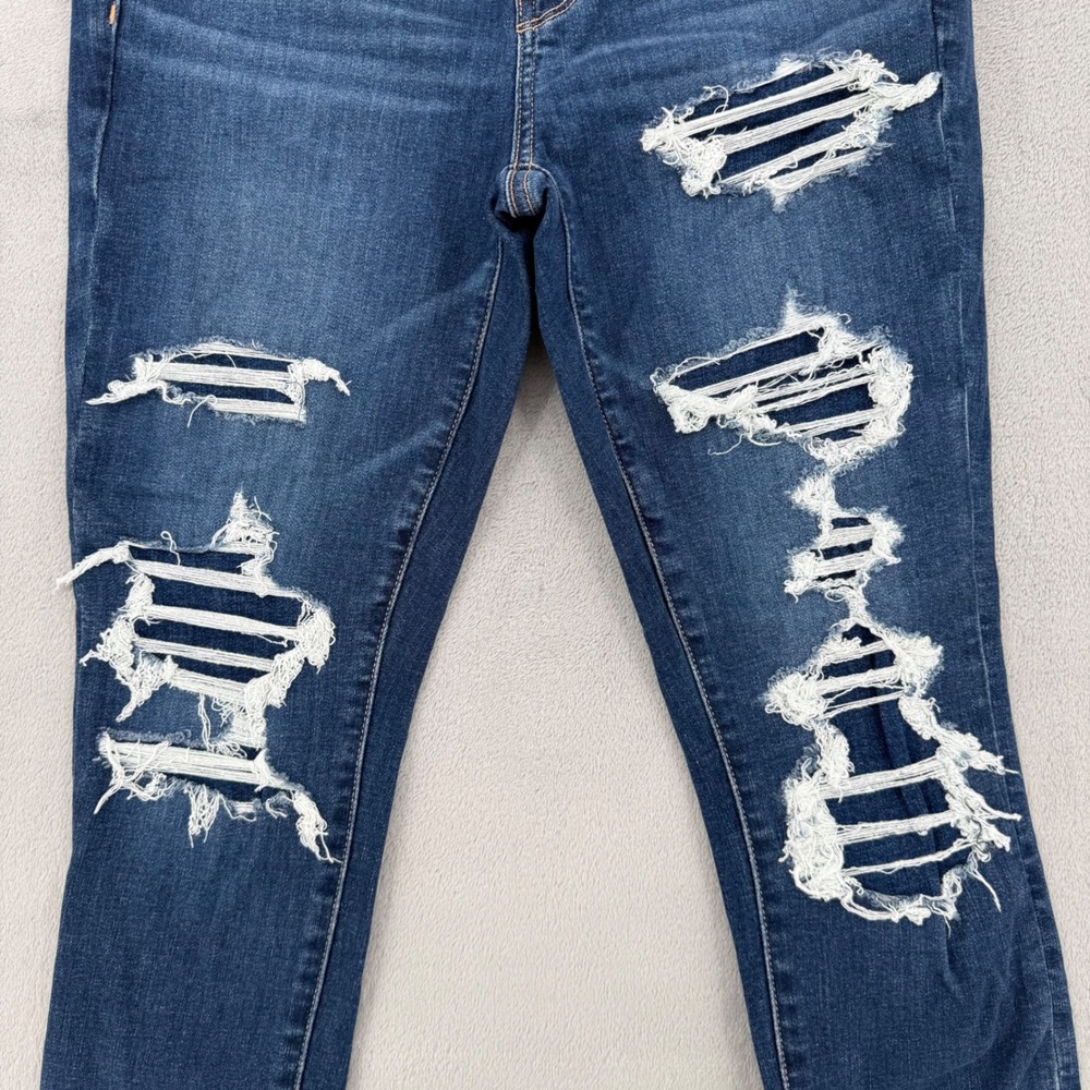 American Eagle Next Level Stretch Distressed Jeggings Skinny Jeans Sz 10 Short - Picture 12 of 16